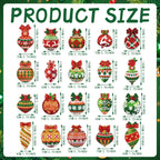 Tondiamo 20 Pcs Christmas Diamond Painting Keychain Kits 5D DIY Diamond Art Pendants Double Sided Hanging Key Chains for Christmas Party Decoration DIY(Balls Style)