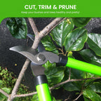 GARDEN GURU Bypass Loppers Tree Trimmer Clipper – Compact 15 inch High Carbon Steel Blade Gardening Loppers Pruning Shear - Comfort Grip Handles – Heavy Duty Branch Cutter – Cut Thick Branches w Ease