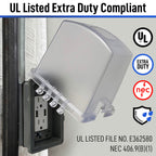 Sealproof 1-Gang Weatherproof In Use Outdoor Outlet Extra Deep Cover | Lockable, UL Extra Duty Compliant, 18 Configurations, Polycarbonate