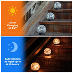 MLKNK Solar Globe Lights Outdoor Waterproof-Solar Balls-Solar Garden Lights-Orbs for Outside 6 Pack Cracked Glass Ball for Lawn Patio Yard Backyard Decorations