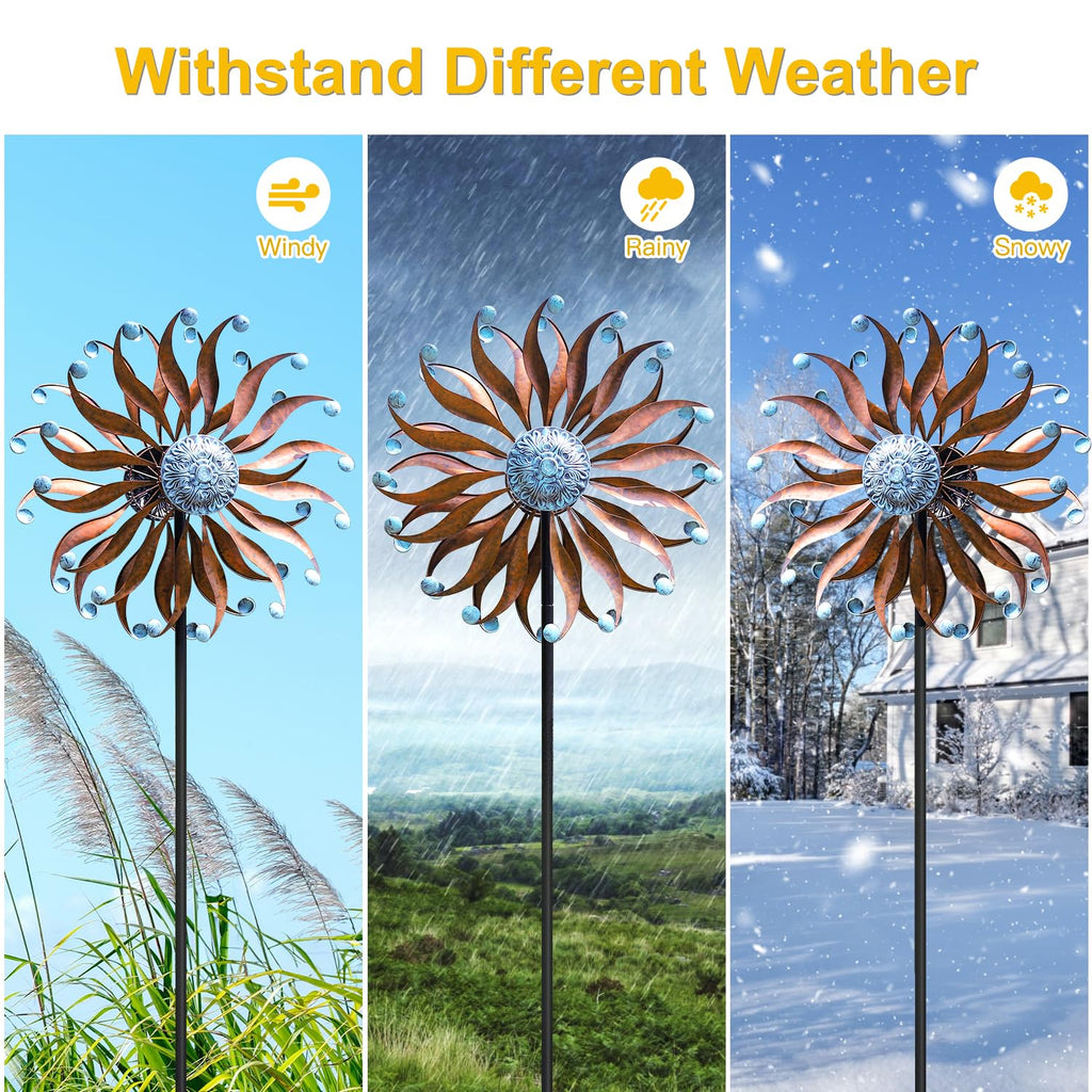 LimeHill Wind Spinners Outdoor - 84" H Large Metal Garden Decor