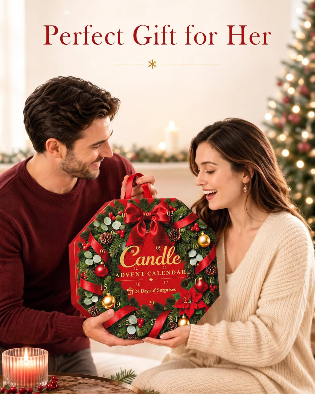 Candle Advent Calendar 2026, 24-Day Scented Candle Gift Set for Women
