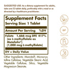 Solgar Folate 1000 mcg, 120 Tablets - 1000 mcg Bio-active Metafolin - Vegan, Gluten Free, Dairy Free, Kosher - 120 Servings