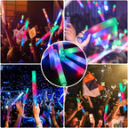 SHQDD 46PCS Foam Glow Sticks, Foam Light Up Sticks with 3 Modes Colorful Flashing, Glow Stick Bulk Party Pack, Glow in Dark Party Supplies, LED Foam Sticks Bulk for Wedding, Raves, Concert, Halloween