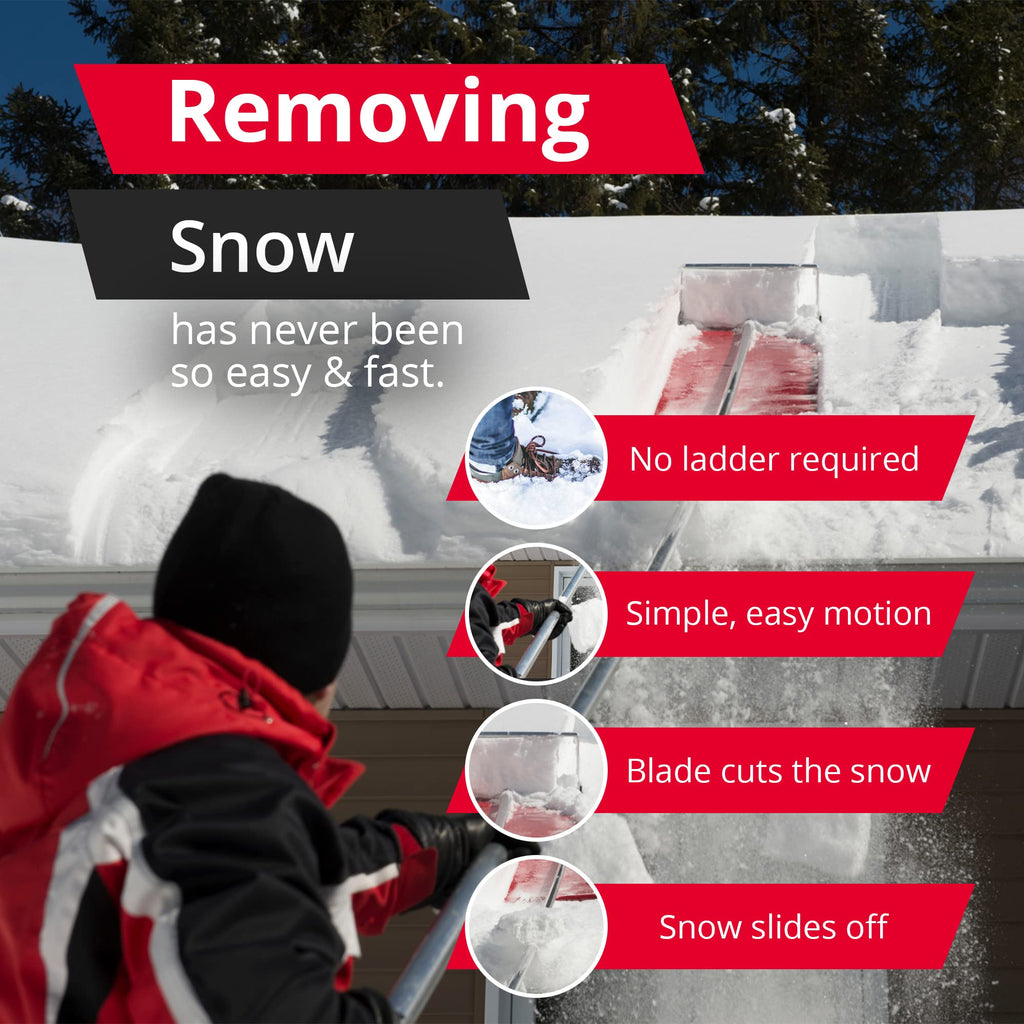 SNOWPEELER Classic Roof Rake for Snow Removal - 20 ft. Snow Removal Tool - Snow Rake for House Roof - Snow Roof Rake - Telescopic Heavy Duty Snow Shovel for Rooftop