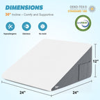 Yojoker Wedge Pillow for Sleeping - 12 Inch Bed Wedge for Headboard Triangle Pillow, Memory Foam Wedges for Acid Reflux, GERD, Snoring, Post Surgery Back Pain Relief, Leg Elevation, Washable Cover