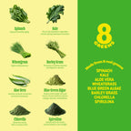 8Greens Supergreens Tablets | Super Greens Powder Superfood Tablet, Metabolism Immunity & Focus, Daily Greens Effervescent Tablets, Organic: Aloe Vera, Spirulina, Chlorella, Lemon Lime, 10 Servings