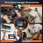 Borescope Dual Lens Endoscope Camera with Light, 4.3" IPS 1920P HD Inspection Camera, 7.9mm IP67 Waterproof with 8+1 Adjustable LEDs, 16.5FT Semi-Rigid Snake Cable for Mechanic, Cool Gadgets for Men