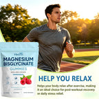 Magnesium Glycinate Gummies 400mg – High Absorption Chelated Magnesium for Sleep, Muscle & Nerve Support – Vegan Raspberry Flavor, 60 Gummies
