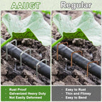 AAGUT Landscape Staples 8 Inch Galvanized Anti-Rust Garden Stakes 11 Gauge