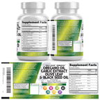 Clean Nutra Oregano Oil with Black Seed Oil Garlic Olive Leaf Extract - Oil of Oregano Capsules Immune Support Carvacrol & Thymoquinone Supplement for Women and Men + Elderberry Vitamin D3 & Zinc