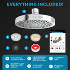 SparkPod Shower Head - High Pressure Rain - Premium Quality Luxury Design - Easy Clean Adjustable Replacement for Your Bathroom Shower Heads (Polished Chrome Finish, 6 Inch Round)
