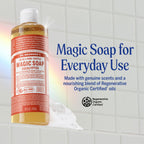 Dr. Bronner's Magic Soap - Pure-Castile Liquid Soap (Eucalyptus, 16 ounce, 2-Pack) -Regenerative Organic Certified Oils, 18-in-1 Uses: Body, Hair, Laundry, Pets & Dishes, Concentrated, Vegan, Non-GMO