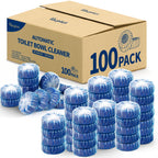 Vacplus Automatic Toilet Bowl Cleaner Tablets, Drop-In Tank Cleaner for Bathroom, Prevent Stains & Deodorize, Long-Lasting Cleaning Tabs, Easy-Use Freshener for Bowl & Tank, 100 Pack