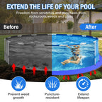 TIXANF 15FT Pool Ground Cloth, 12x12 Mesh Heavy Duty Pool Liner Pad with Anti-Aging PE, Stainless Steel Grommets, Puncture Resistant Under Mat for Above Ground Pools, Tarp for Under Pool