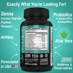 Colon Cleanser Detox for Weight Flush - 15 Day Intestinal Cleanse Pills & Probiotic - Fast Natural Laxative for Constipation Relief - Bowel Movement Supplements for Stomach Bloating, Gut Loss Support