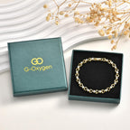 Goxygen Tennis Bracelet for Women - 14K Gold Plated Heart Cubic Zirconia Bracelet, Dainty Trendy Anniversary Birthday Christmas Jewelry Gift for Her