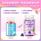 Magnesium Glycinate Gummies for Adults & Kids 4+, 2 Pack Sugar Free Magnesium Bisglycinate Supplement 400/200mg with L Theanine, Chamomile, Lemon Balm for Evening Support & Bedtime Routine 120 Gummies