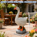 HISUMER Porch Goose Statue Large White Porch Goose Big Resin Garden Lawn Yard 20 inches High Figurine Duck Decorative Figurine for Patio, Entryway Accent Indoor Outdoor Garden Gift