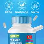 Viteey Sea Moss Capsules with Black Seed Oil - 16in1 MineralGuard