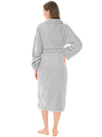 PAVILIA Premium Womens Plush Soft Robe, Sherpa Bathrobe, S/M Light Gray