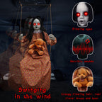 Scary Halloween Decorations Outdoor, 45-Inch Hanging Swinging Doll Girl