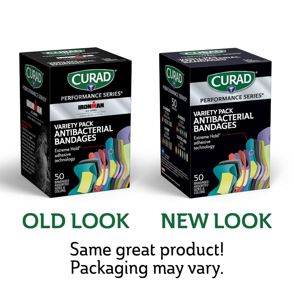 CURAD Performance Series IRONMAN Antibacterial Bandages, Extreme Hold ...