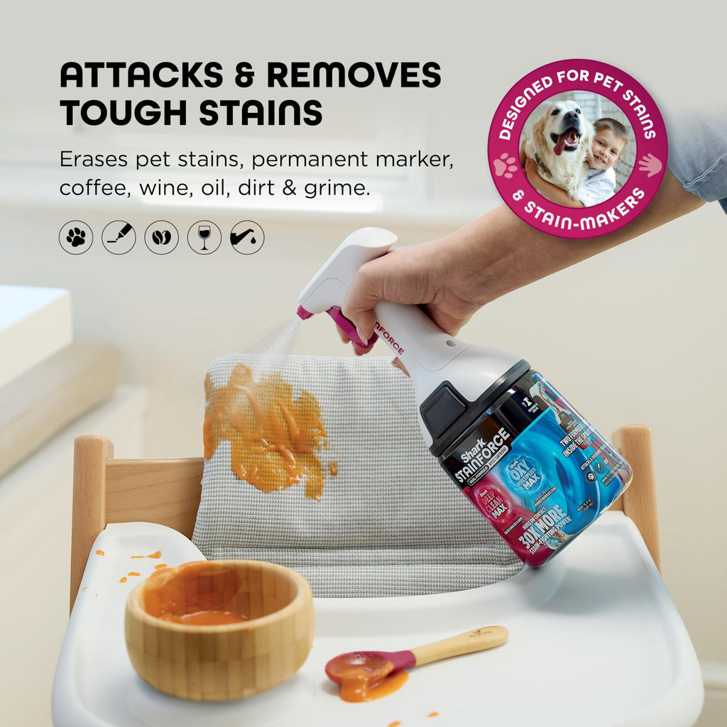 Shark StainForce Dual-Formula Refill Cartridge, Value 2-pack, Stain & Odor Remover for Shark StainForce Portable Stain Cleaner, for Carpet, Area Rug, Upholstery, Cars, 2x 16.9oz, BNDHXCM500