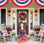 AnyDesign Patriotic 4th of July Porch Goose Outfit, Red Blue American Flag