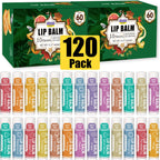 AZEN 120 Pack Lip Balm, Natural Lip Balm Bulk, Lip Care Product, Moisturizing Lip Balms for dry cracked lips, Valentines Gifts Easter Basket Stuffers - 10 Flavors