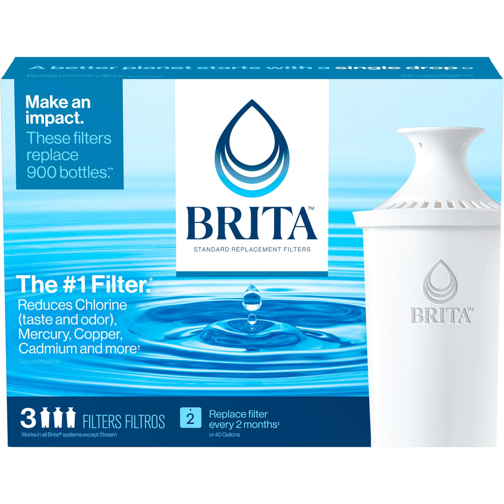 Brita Original Replacement Water Filter, Pitchers and Dispensers, 3 Pack
