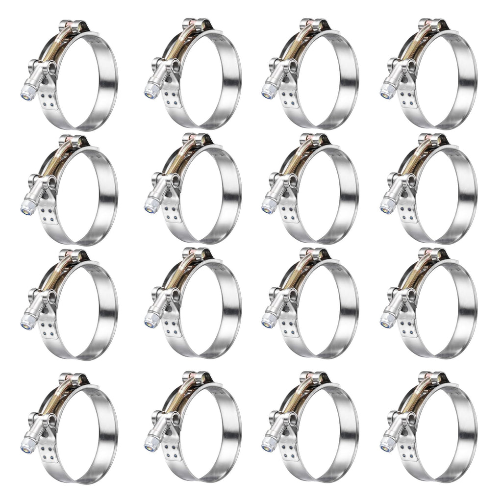 SEKSUALA 16Pack 1" T Bolt Hose Clamps - 304 Stainless Steel Turbo Intake Clamp for Turbo Tubes, Intercooler Pipes, Heavy Duty Radiator Hose Clamps Adjustable Range 34mm-40mm for 1" Hose ID