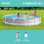 Intex 26711EH Prism Frame Premium Above Ground Swimming Pool Set: 12ft x 30in – Includes 530 GPH Cartridge Filter Pump – SuperTough Puncture Resistant – Rust Resistant – 1718 Gallon Capacity