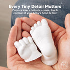 KeaBabies Baby Casting Kit Hands and Feet Mold 3D,Newborn (Round, Ash Wood)