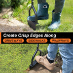 Colwelt Manual Edger Lawn Tool 40-inch, Half Moon Edger Chopper Lawn Tool with V-Shape Serrated Blade, Solid Steel Lawn Edger Tool with Soft T-Grip, Garden Edger for Sidewalk, Grass, Yard, Landscape