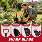 ZIKUPOL Root Shovel Garden Spade Shovel with Double Serrated Blades for Trenching, Digging,Planting,Metal Detecting,46 Inches