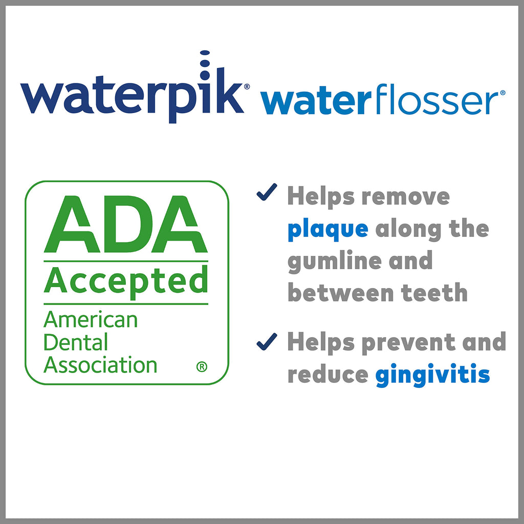 Waterpik Whitening Professional Water Flosser, Electric Power With 10 Settings, 30 Whitening Tablets, Whitens Teeth Gently, White WF-05