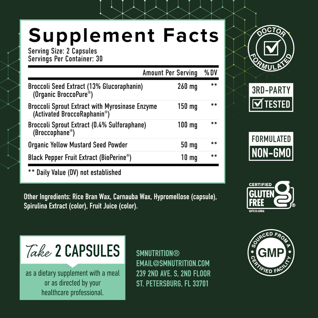 50MG Sulforaphane Supplement from Broccoli Sprouts | NRF2 Activation, Cellular Health & Immune Support | Glucoraphanin, Myrosinase & Antioxidants | 3rd Party Tested | 120 Broccoli Seed Microbeadlets