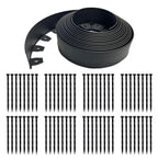 EasyFlex 4 Inch No Dig Landscape Edging Kit, 75 Foot Black Plastic Edging Coil with 64 Spiral Anchoring Spikes for Gardening Edging, Separating Yard Areas, and Flower Bed Borders
