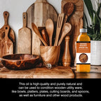 High-Performance Walnut Wood Oil Bowl Conditioner - Walnut Oil for Wood - Cleans, Shines, and Protects - Fine Wooden Bowl and Cutting Board - Maintains Neglected Wood - 8 oz