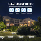 OULONGER Solar Ground Lights 16 Packs, Garden Solar Outdoor Waterproof Pathway Bright In-Ground Landscape Lights for Patio, Lawn, Yard, Driveway, Step and Walkway White Light