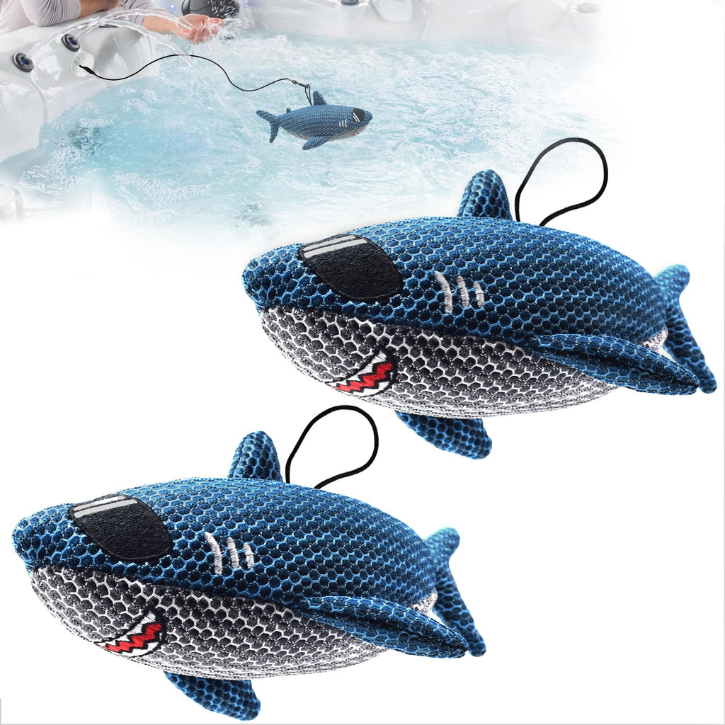 ZYIDBNG Shark Hot Tub Scum Absorber Reusable Washable Hot Tub Sponge Scum Absorber for Spa Hot Tub Oil Scum Absorber Spa Accessories for Adults (2 Pack, Shark)