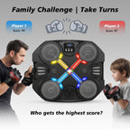 Music Boxing Machine Sport Toys for Kids,Wall Mounted Bluetooth Smart Punching Target,Training Pad Toy with Boxing Glove,Ideas Toys for Boys Girls Kids 3 4 5 6 7 8 9 10 11 12+ Years Old (Black)