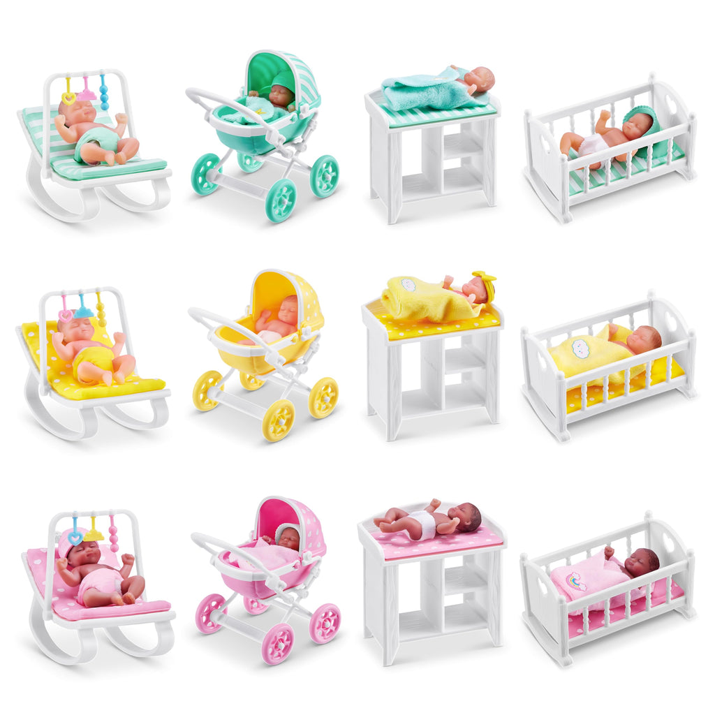 5 Surprise My Mini Baby Series 1 (2 Pack) by ZURU, Collectible Mystery Capsule, Toy for Girls, Realistic Miniature Baby, Playset and Accessories