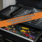 Mudygelay 52 pcs Modular Wrench Organizers for Tool Drawers - Wrench Rack with Metric&SAE Labels, Perfect Tool Storage Holder. Gift for Father and Boyfriend (Orange)