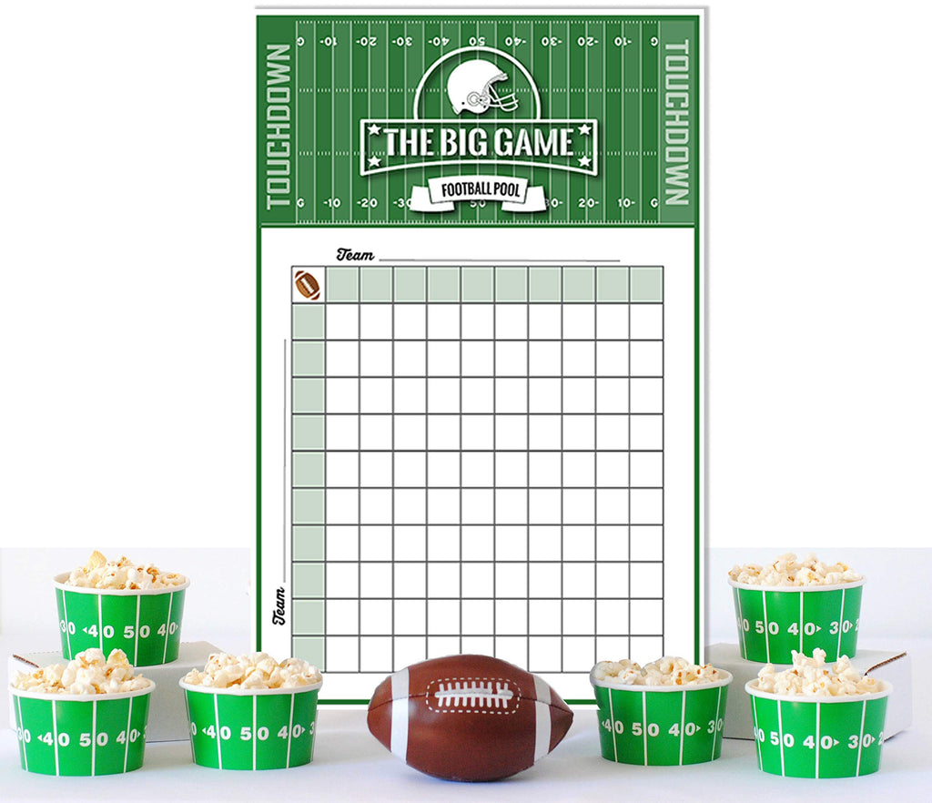 Katie Doodle - Superbowl Party Decorations 2026 - (Made in the USA) - Essential Super-Bowl Party Supplies Games Decorations - Includes 1 x Football Squares Poster (11x17 inch)
