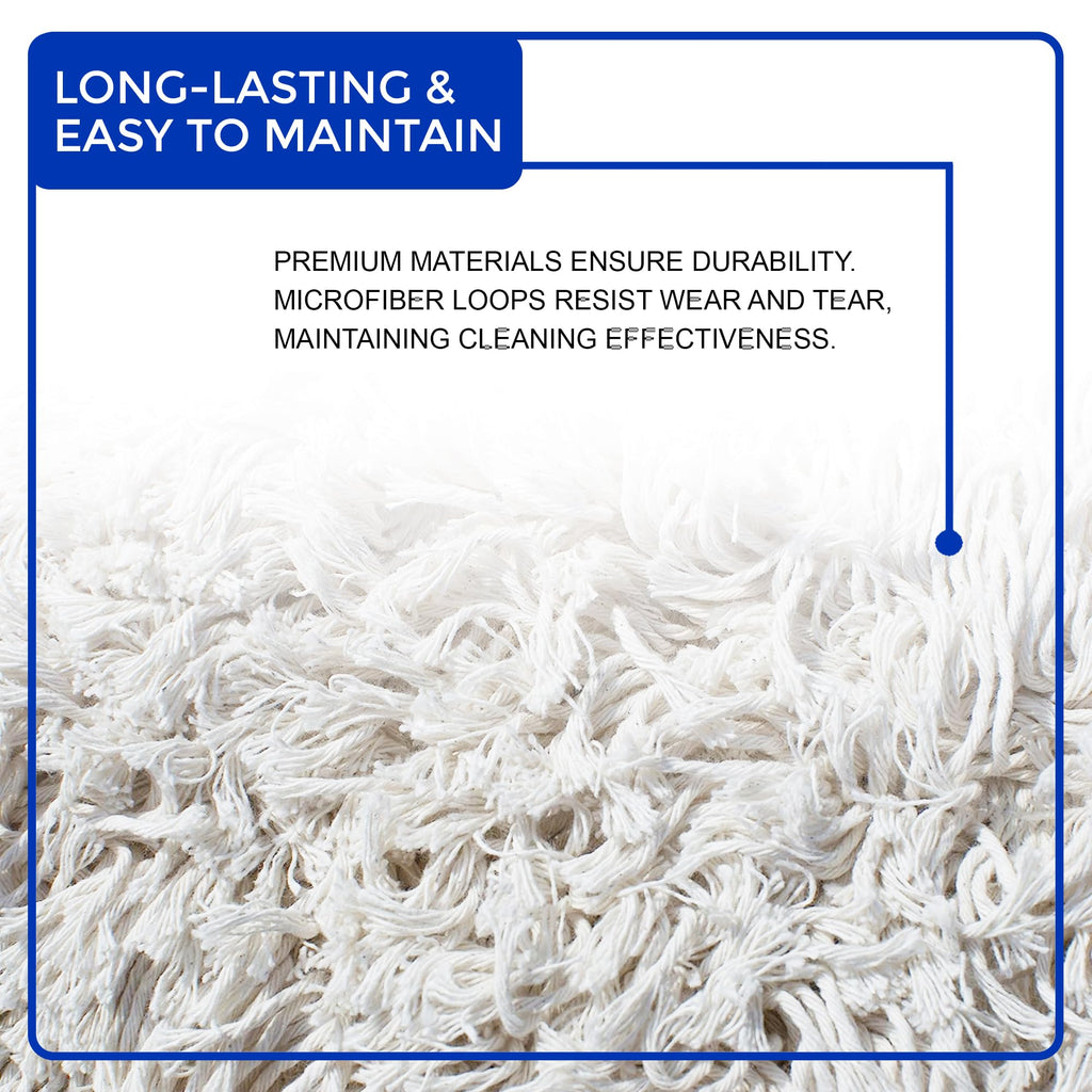 Nine Forty Industrial-Grade 60x5 Cotton Dust Mop Head Refills, Perfect Replacement for Busy Home, Gym, Industrial and Commercial Spaces, Heavy-Duty Mop for Janitorial & Housekeeping Needs - 1 Pack