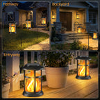 Otdair 6 Pack Solar Lanterns Outdoor Waterproof, Upgraded Flickering Flame Hanging Solar Lights for Outside, Solar Powered Lantern for Patio Yard Garden Porch Decor, Gift for Mom Housewarming