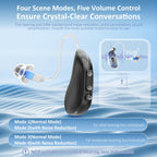 Hearing Aids Rechargeable Hearing Aids for Seniors with Moderate Hearing Loss, Hearing Amplifiers for Seniors with Noise Cancellation and Volume Control, Clear Sound Hearing Amplifiers, Black