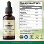 HEBRALICIOUS Wormwood Black Walnut Clove Parasite Cleanse – Herbal Liquid Drops with Pumpkin Seed, Garlic & Oregano Oil – Alcohol-Free Tincture Supplement, 4 fl oz (120 ml)
